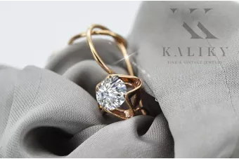 Vintage Des boucles d'oreilles Zircon Or rose 14 carats vintage d'origine vec142r